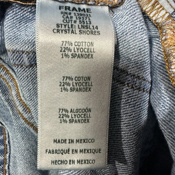 Frame Jeans Womens 24 Le Nouveau Straight Cotton Stretch Light Wash Pockets - Picture 7 of 11